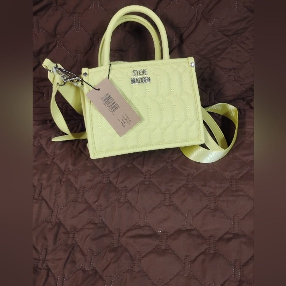 Steve Madden Lemon Bite Yellow Quilted Women's Bag